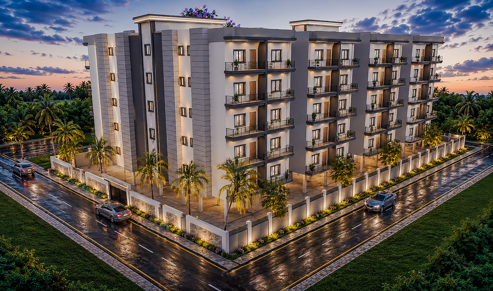 Shree Sai Enclave night bird eye view